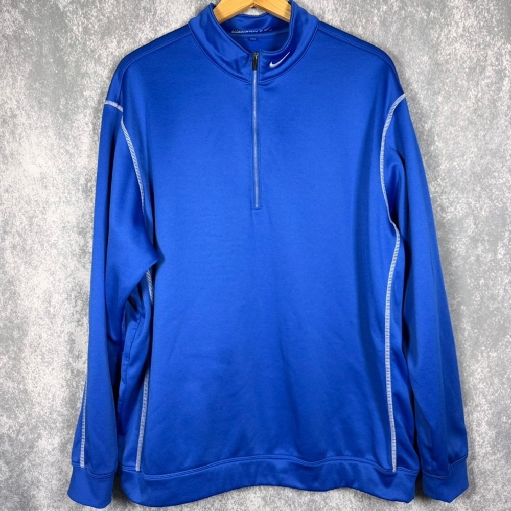 Nike Golf Therma-FIT Mens XXL Royal Blue Quarter Zip Pullover Sweatshirt